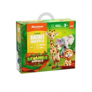 Klocki Mini Waffle - Zwierzęta Savanna 100 elementów Marioinex