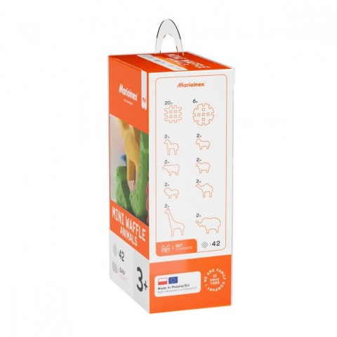 Klocki Waffle Mini - Zwierzęta 42 elementy Marioinex Klocki Waffle Mini - Zwierzęta 42 elementy Marioinex