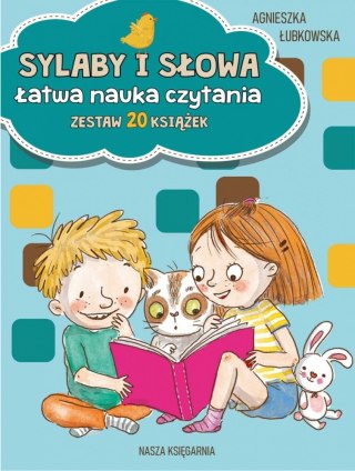 Książeczki Sylaby i słowa. Łatwa nauka czytania - zestaw 20 książek Nasza księgarnia