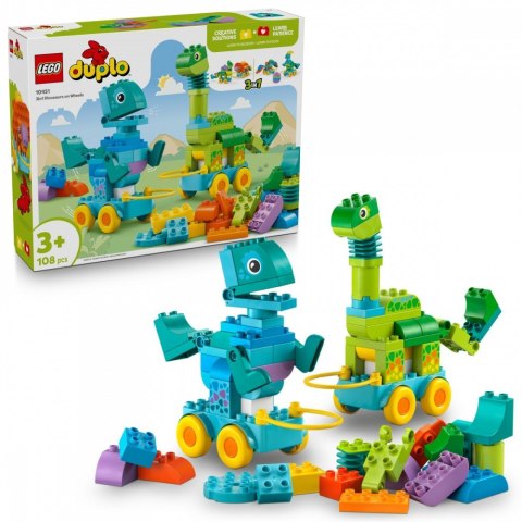 Klocki DUPLO 10451 3 w 1 Dinozaury na kółkach LEGO Klocki DUPLO 10451 3 w 1 Dinozaury na kółkach LEGO