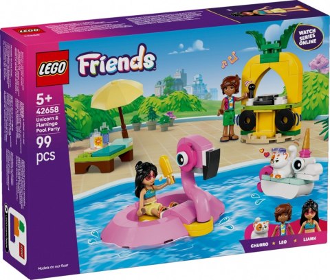 Klocki Friends 42658 Impreza na basenie z jednorożcem i flamingiem LEGO Klocki Friends 42658 Impreza na basenie z jednorożcem i flamingiem LEGO