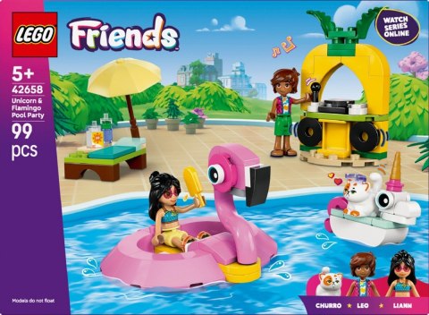 Klocki Friends 42658 Impreza na basenie z jednorożcem i flamingiem LEGO Klocki Friends 42658 Impreza na basenie z jednorożcem i flamingiem LEGO