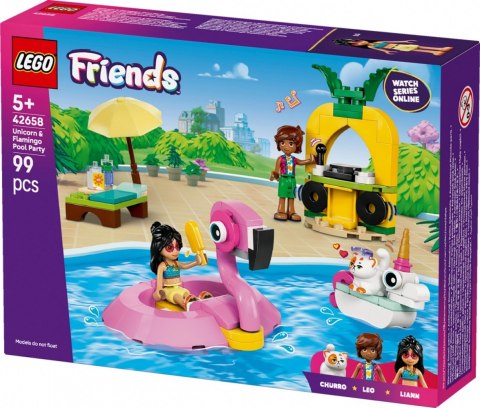 Klocki Friends 42658 Impreza na basenie z jednorożcem i flamingiem LEGO Klocki Friends 42658 Impreza na basenie z jednorożcem i flamingiem LEGO