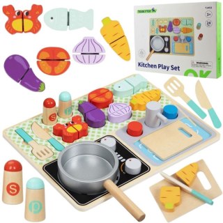 TOOKY TOY Drewniana Kuchnia z Akcesoriami - Zestaw Małego Kucharza Tooky Toy