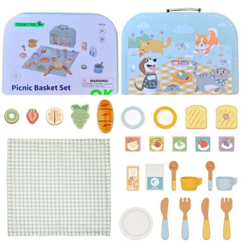 TOOKY TOY Zestaw Piknikowy Owoce do Krojenia Zestaw Śniadaniow Tooky Toy TOOKY TOY Zestaw Piknikowy Owoce do Krojenia Zestaw Śniadaniow Tooky Toy