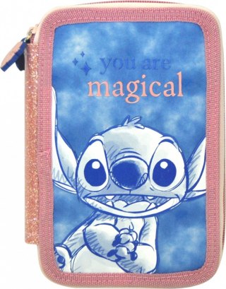 Piórnik dwukomorowy Stitch z wyposażeniem Kids Euroswan