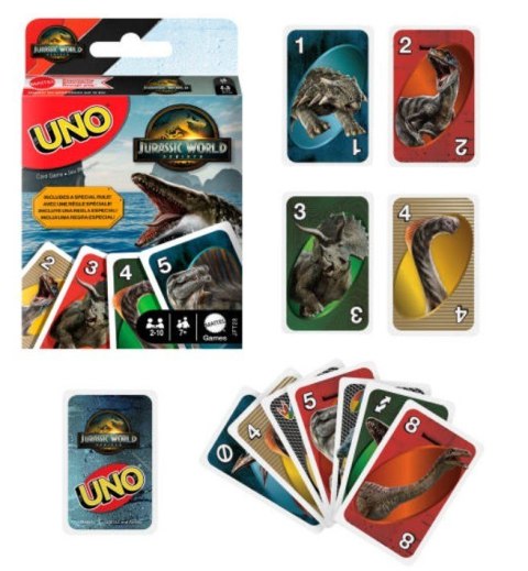 Gra UNO Jurassic World Odrodzenie Mattel