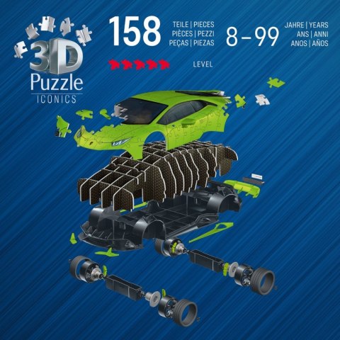 Puzzle 3D 158 elementów Samochód Lamborghini Huracan EVO Verde Ravensburger Polska