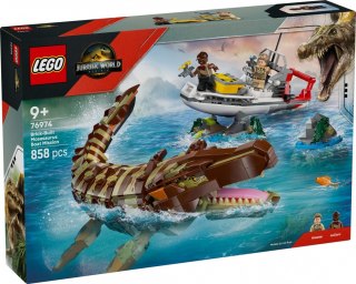 Klocki Jurassic World 76974 Misja na łodzi i model mozazaura LEGO