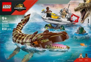 Klocki Jurassic World 76974 Misja na łodzi i model mozazaura LEGO