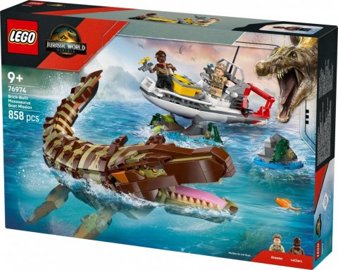 Klocki Jurassic World 76974 Misja na łodzi i model mozazaura LEGO