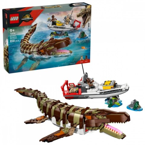 Klocki Jurassic World 76974 Misja na łodzi i model mozazaura LEGO
