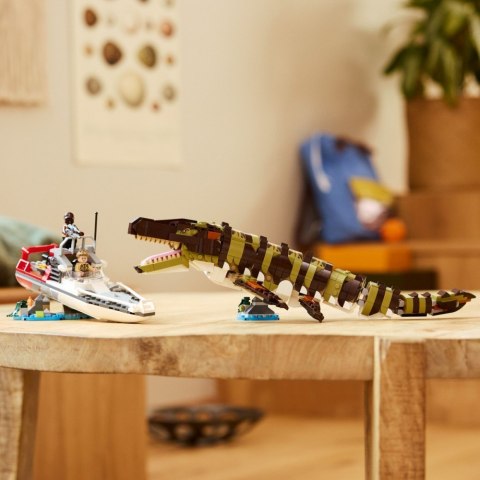 Klocki Jurassic World 76974 Misja na łodzi i model mozazaura LEGO