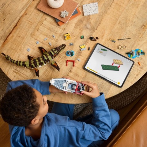 Klocki Jurassic World 76974 Misja na łodzi i model mozazaura LEGO
