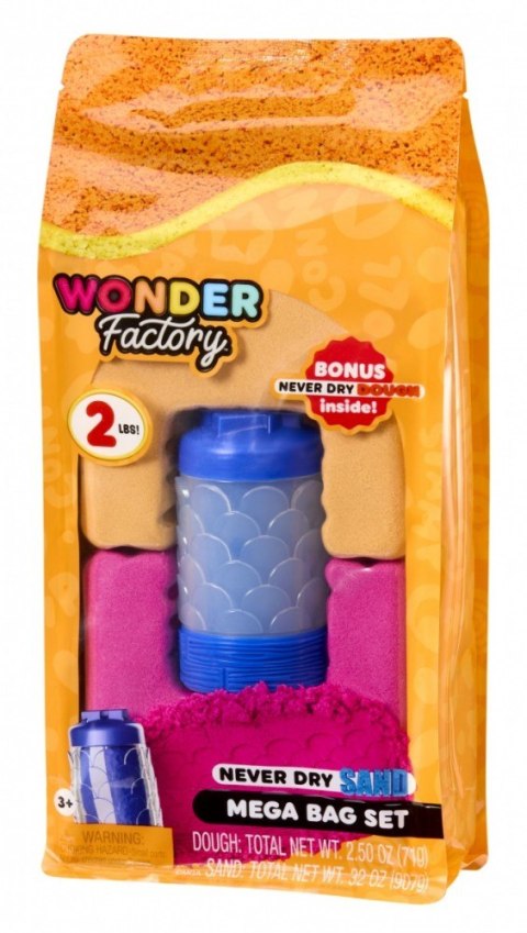Piasek kinetyczny Wonder Factory Never Dry Sand Bag, Pomarańczowy, czerwony MGA