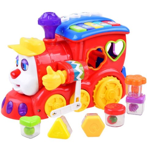 Hola Interaktywna LOKOMOTYWA Sorter + kolorowe klocki Muzyka + światło ZA0104