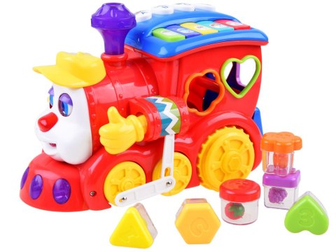Hola Interaktywna LOKOMOTYWA Sorter + kolorowe klocki Muzyka + światło ZA0104