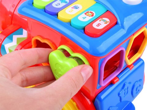 Hola Interaktywna LOKOMOTYWA Sorter + kolorowe klocki Muzyka + światło ZA0104