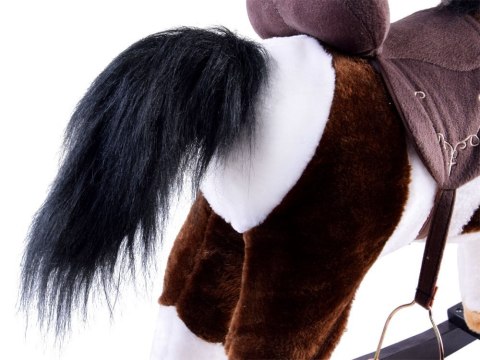 JOKOMISIADA Duży konik Brązowy Koń na biegunach rży + ruchomy ogon i pysk ZA0052