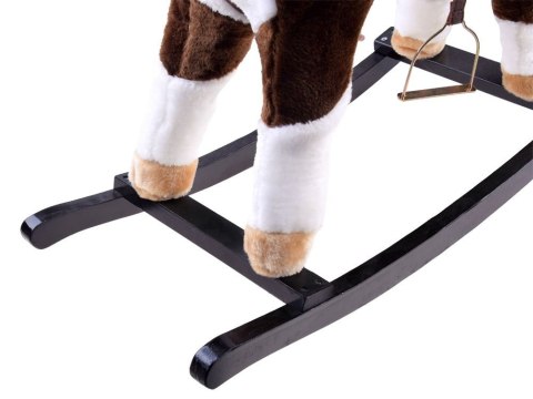 JOKOMISIADA Duży konik Brązowy Koń na biegunach rży + ruchomy ogon i pysk ZA0052