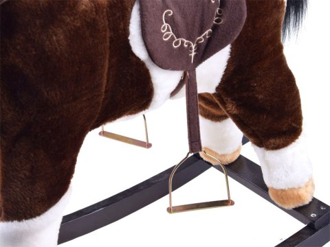 JOKOMISIADA Duży konik Brązowy Koń na biegunach rży + ruchomy ogon i pysk ZA0052