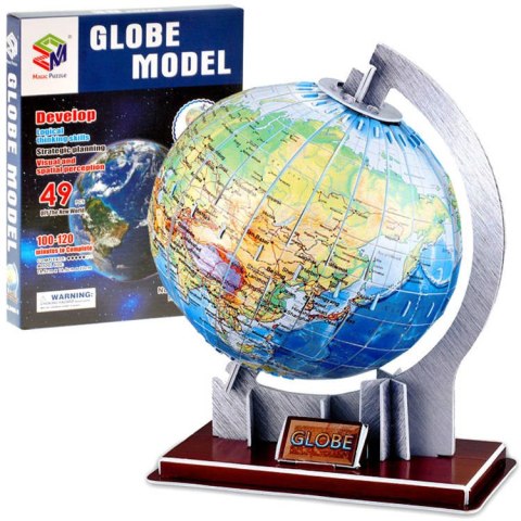 JOKOMISIADA GLOBUS 3D PRZESTRZENNE Puzzle 49 elementów puzzle kula ziemska ZA0936