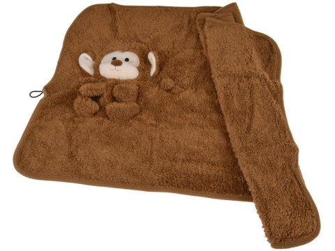JOKOMISIADA Miękki kocyk - przytulanka 2w1 MAŁPKA w kolorze mokka mouse ZA0724