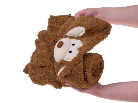 JOKOMISIADA Miękki kocyk - przytulanka 2w1 MAŁPKA w kolorze mokka mouse ZA0724