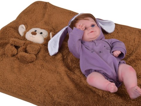 JOKOMISIADA Miękki kocyk - przytulanka 2w1 MAŁPKA w kolorze mokka mouse ZA0724