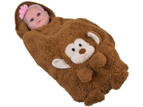 JOKOMISIADA Miękki kocyk - przytulanka 2w1 MAŁPKA w kolorze mokka mouse ZA0724