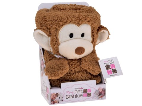 JOKOMISIADA Miękki kocyk - przytulanka 2w1 MAŁPKA w kolorze mokka mouse ZA0724
