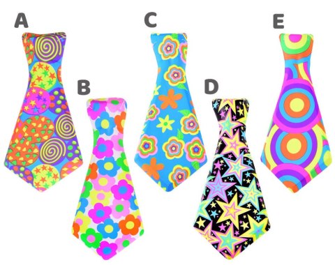 JOKOMISIADA WYSTRZAŁOWY kolorowy KRAWAT na gumce na bal imprezę karnawał ZA0681