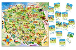 Castorland Castorland Mapa Polski 100ele i quiz Puzzle CA0010