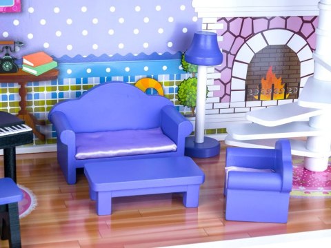 JOKOMISIADA DUŻY Drewniany domek dla LALEK meble basen oświetlenie LED ZA2122