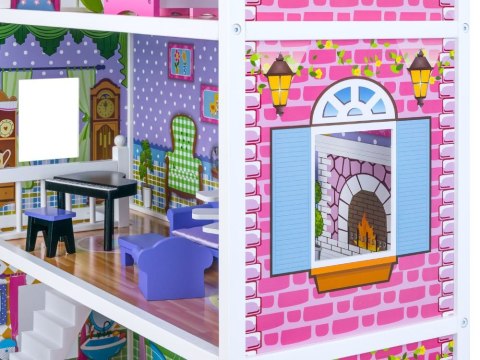 JOKOMISIADA DUŻY Drewniany domek dla LALEK meble basen oświetlenie LED ZA2122