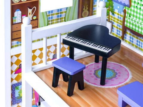 JOKOMISIADA DUŻY Drewniany domek dla LALEK meble basen oświetlenie LED ZA2122