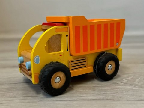 JOKOMISIADA Drewniane autko Wywrotka Śmieciarka z Ruchomą Naczepą Dla Dzieci ZA1810