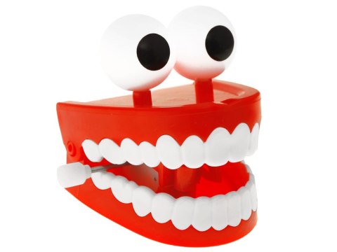 JOKOMISIADA Nakręcana Klekocząca SZCZĘKA chodzące zęby duże oczy Wesoła zabawka ZA1162