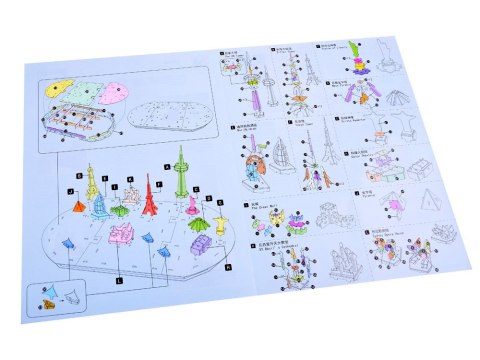 JOKOMISIADA Puzzle 3D Przestrzenne Ziemia mapa świata sławne budowle ZA1581