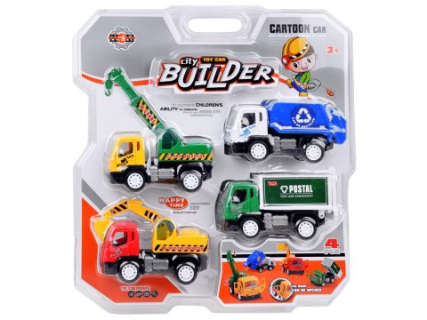 JOKOMISIADA Zestaw autek AUTKA BUDOWLANE dźwig wywrotka śmieciarka betoniarka ZA2103