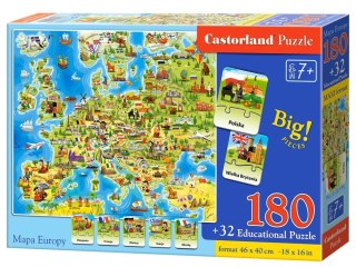Castorland Castorland Puzzle Mapa Europy 180 ele Quiz CA0036