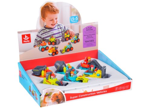 Hola Autko budowlane Spychacz Dźwig Wywrotka ZA2343