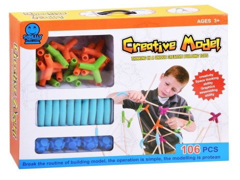 JOKOMISIADA Klocki Konstrukcyjne Słomki Patyczki 106ele ZA2950