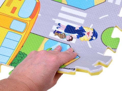 JOKOMISIADA Piankowe puzzle ULICA Miękka mata dla dzieci do zabawy 120x120cm ZA2510