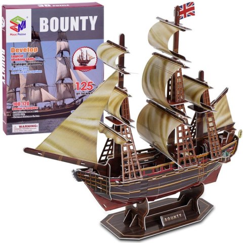 JOKOMISIADA Puzzle 3D statek Bounty okręt morski 125 el ZA2599