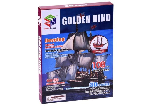 JOKOMISIADA Puzzle 3D statek Golden Hind okręt 108 ele. puzzle przestrzenne ZA2600