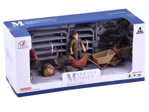 JOKOMISIADA SERIA ZWIERZĘTA FARMA Zestaw zagroda indyk gęś kaczor kogut ZA2989