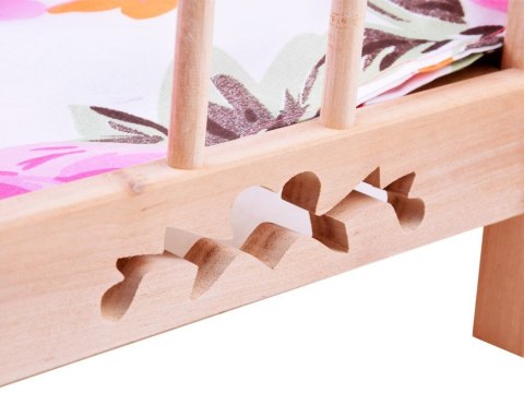 Malimas Drewniane ŁÓŻECZKO dla lalek 50cm + pościel ZA2781