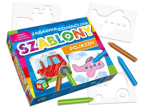 Multigra Multigra Zestaw Szablony Pojazdy + kredki KS0013
