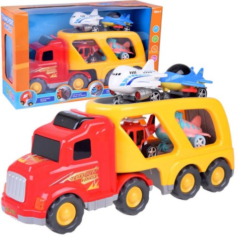 JOKOMISIADA Duży samochód tir ciężarówka laweta samoloty helikopter + dźwięki ZA3359